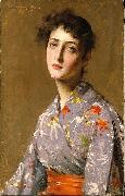 William Merrit Chase Girl in a Japanese Costume oil painting on canvas